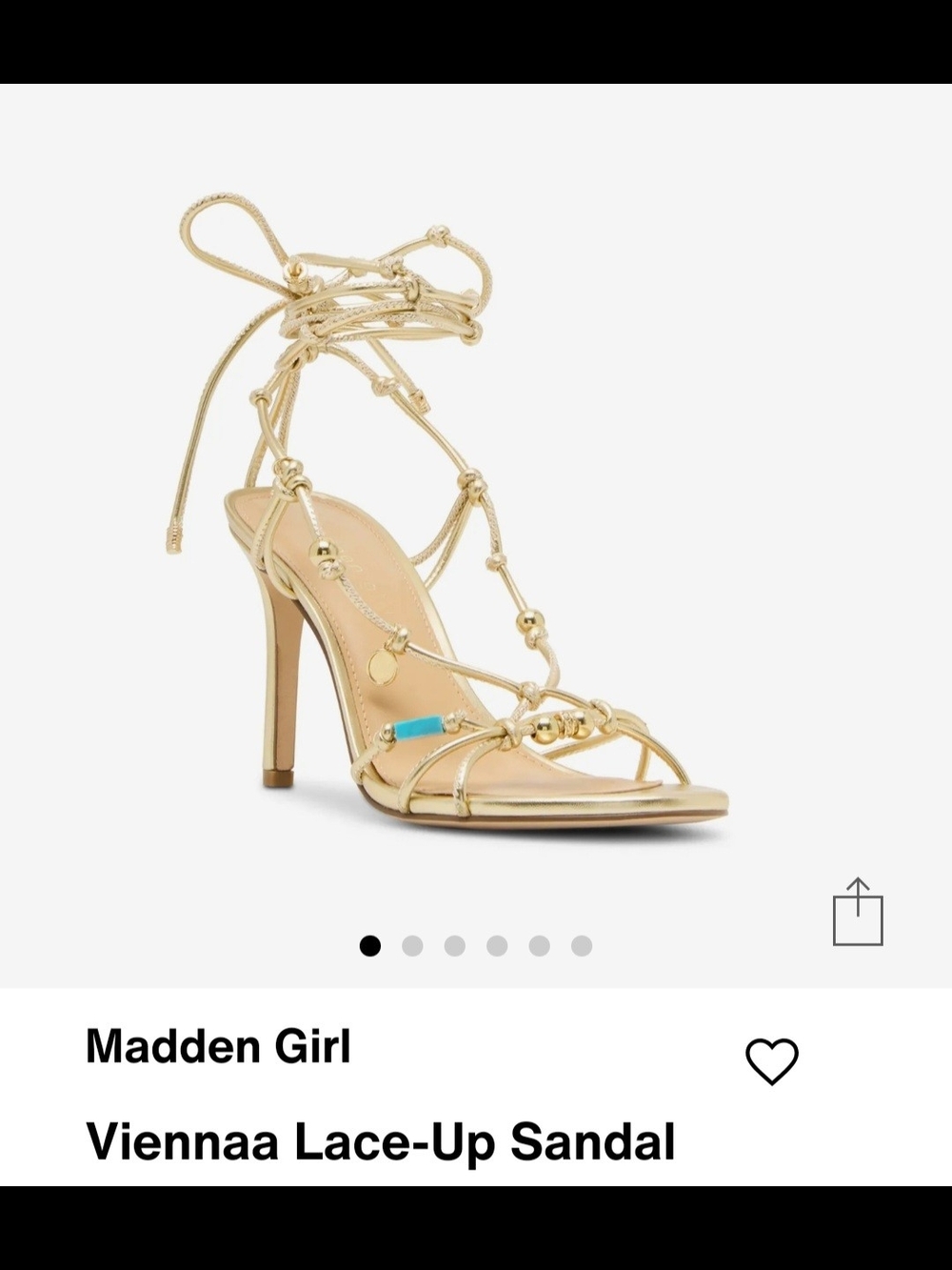 Madden Girl Viennaa Gold Lace-Up Sandal